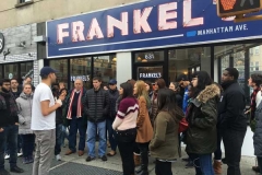 Tour Group checking out Frankels Delicatessen in Greenpoint.