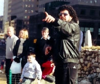 Mark talking about the waves of destitute Irish at the Hunger Memorial