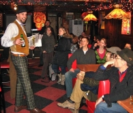 Gideon as a Bowery B'Hoy, explaining the history of the Gangs of NY