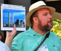 Matthew Baker sharing the story of 9/11 with his group.