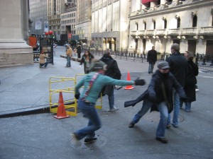 We played Freeze Tag on Wall Street!