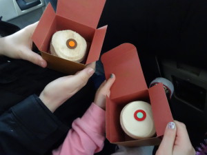 Red Velvet and Triple Cinnamon cupcakes from the Sprinkles Cupacke ATM.
